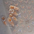 GZMAYUEN 7Pcs Pegatinas de Uñas de Mariposa Aurora Multicolor para Uñas, Pegatinas 5D de Mariposa para Uñas