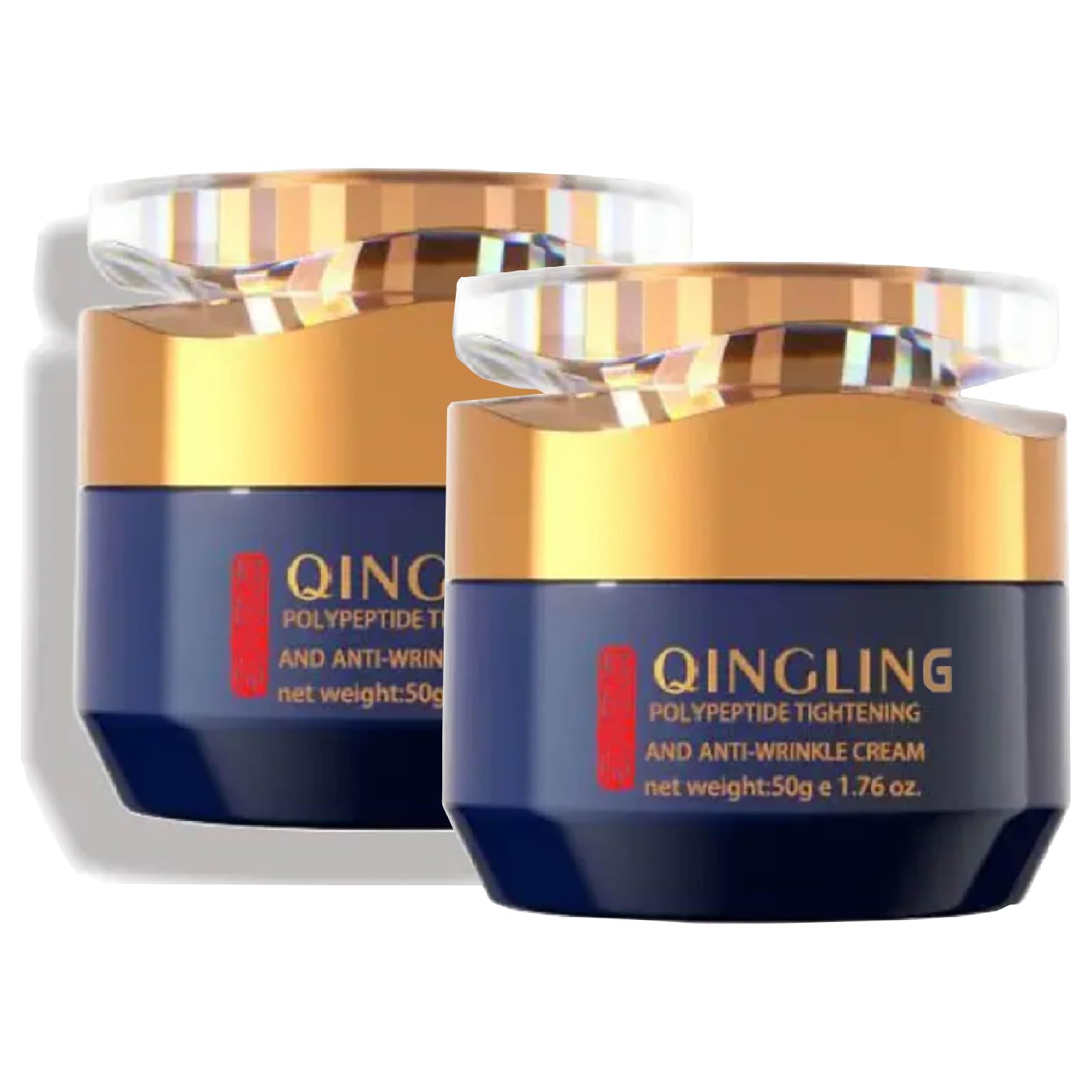 Qingling Crema Para Arrugas QINGLING Crema Reafirmante y Antiarrugas con Polipéptidos para Rostro para Mujeres y Hombres (2pcs)